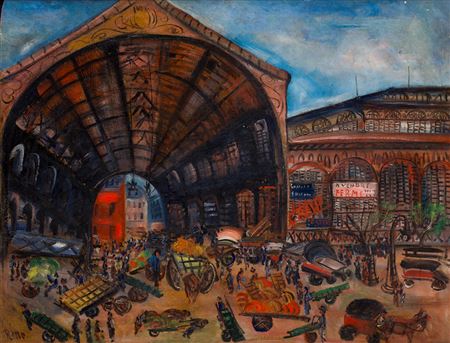 Market Halls in Paris, 1920-30s by Irena (Reno) Hassenberg - Auction record, sale price, and art valuation. Compare with similar artists and explore comparable artworks.