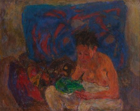 Female semi-nude in the interior, 1950