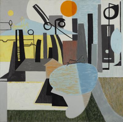 Industrial composition by Urszula Broll - Auction record, sale price, and art valuation. Compare with similar artists and explore comparable artworks.
