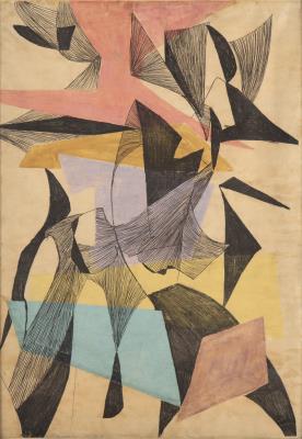 Composition, 1955 by Maria Jarema - Auction record, sale price, and art valuation. Compare with similar artists and explore comparable artworks.