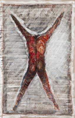 Figure with raised arms