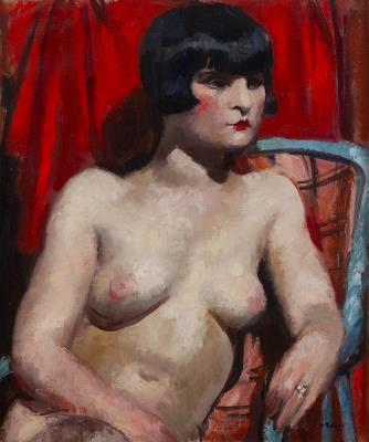 Nude on a Red Background