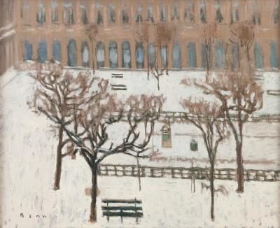 View of the Palais-Royal in Paris in winter, 1978