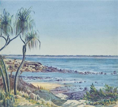 ARAFURA SEA AT DARWIN by Albert Namatjira - Auction record, sale price, and art valuation. Compare with similar artists and explore comparable artworks.