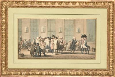 Café des Patriotes, ca. 1790-1792 by Jacques François Joseph Swebach-Desfontaines - Auction record, sale price, and art valuation. Compare with similar artists and explore comparable artworks.