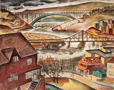 Harlem River Bridge by Leon Bibel - Auction record, sale price, and art valuation. Compare with similar artists and explore comparable artworks.