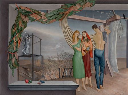 Sample artwork by Hazel Janicki (1918 - 1976), known for figure, still life, abstract landscape - View similar artists and auction records