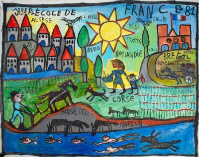 Jaber Goes to the School of France by Maajoub al Jaber - Auction record, sale price, and art valuation. Compare with similar artists and explore comparable artworks.