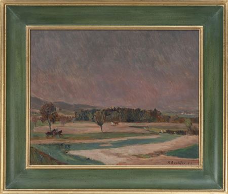 Country scene at dusk