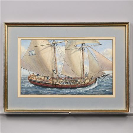 Ship at Sea, Flying a "LIBERTY TREE/ APPEAL TO GOD" Flag