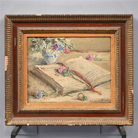 Still Life with Manuscript and Rose