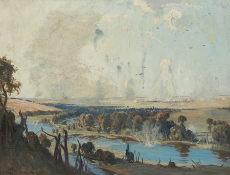 Somme Valley, Attack on Vaire and Hamel, July 4, 1918 1918 by Albert Henry Fullwood - Auction record, sale price, and art valuation. Compare with similar artists and explore comparable artworks.