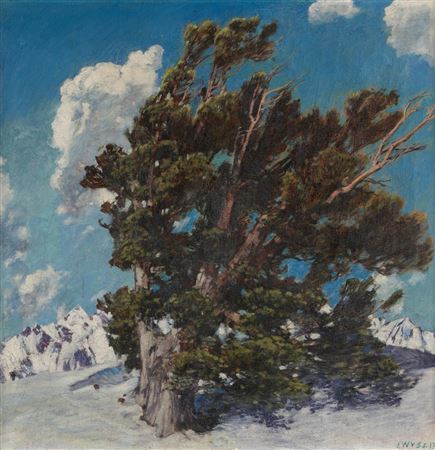 Winter mountain landscape with Swiss stone pine by Paul Wyss - Auction record, sale price, and art valuation. Compare with similar artists and explore comparable artworks.