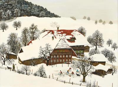 Winterlandschaft mit Bauernhaus by Helen Gudel - Auction record, sale price, and art valuation. Compare with similar artists and explore comparable artworks.