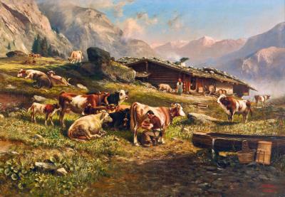 Auf der Alp by Franz Adolf Christian Muller - Auction record, sale price, and art valuation. Compare with similar artists and explore comparable artworks.