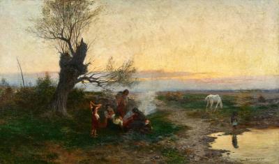 Das abendliche Lager by Rudolf Zelenka - Auction record, sale price, and art valuation. Compare with similar artists and explore comparable artworks.