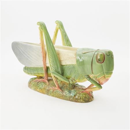 Majolica Vase Modeled as a Grasshopper
