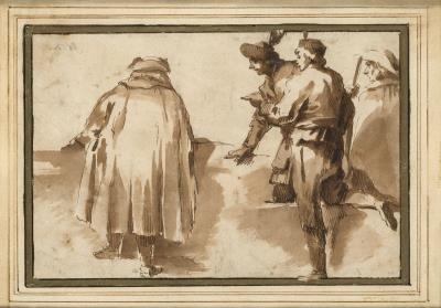 Study of Cloaked Figures, seen from Behind