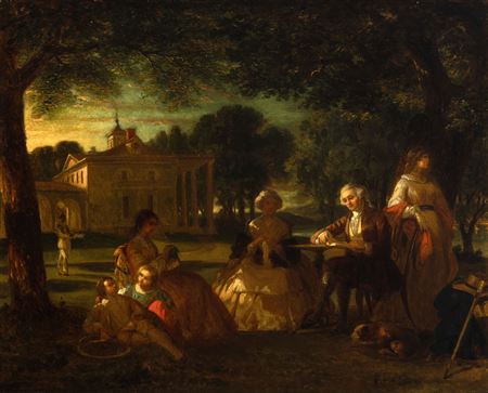George Washington Reading to His Family Under the Trees at Mount Vernon