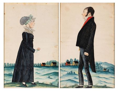 Portrait of a Gentleman and His Wife; a pair