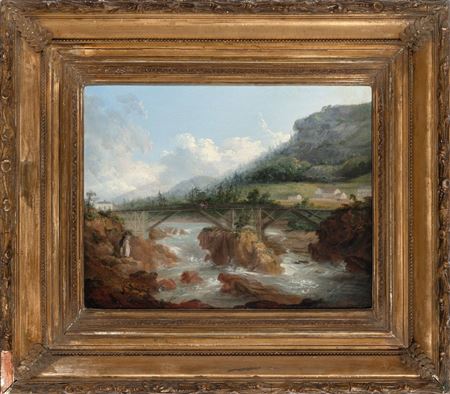 Suspension Bridge over the Connecticut at Walpole, New Hampshire, c. 1825-30