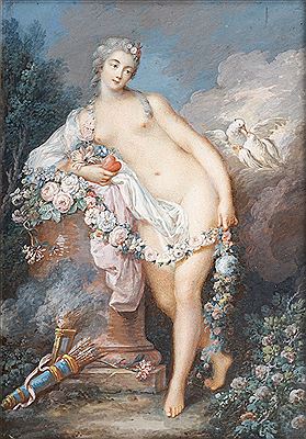 A Lady Thought to be Madame de Pompadour as Venus, Holding a Heart
