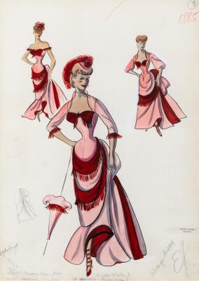 Costume design for Rosemary Clooney in Red Garters