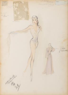 Bathing suit design for Esther Williams in Million Dollar Mermaid