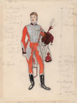 Costume Design for a Hussar Officer in 'La Valse'