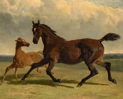 Mare and Foal Trotting, 1855