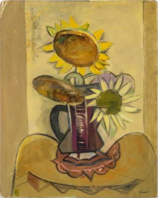 Still Life with Sunflowers in a Pitcher