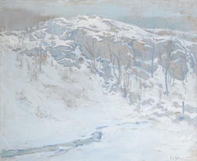 The Ledge, Central Park, Winter by Ernest Roth - Auction record, sale price, and art valuation. Compare with similar artists and explore comparable artworks.