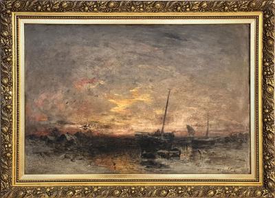 Moored Boats at Sunrise, 1876