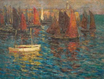 Luggers, St Ives Harbour by Gwendoline M Hopton - Auction record, sale price, and art valuation. Compare with similar artists and explore comparable artworks.