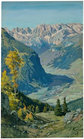 View from the Upper Fassatal towards the South on the Rosengarten-Latemar Group