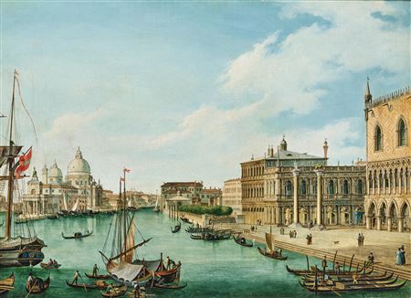 Venice, Entering the Grand Canal with a view of the Doge‘s Palace and Santa Maria della Salute