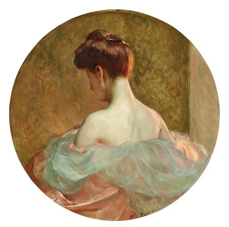 Young Woman, Seen from Behind in the Evening Light