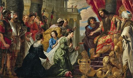 King Solomon and the Queen of Sheba by Erasmus Quellinus II - Auction record, sale price, and art valuation. Compare with similar artists and explore comparable artworks.