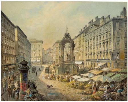 Hoher Markt in Vienna by Johann Wilhelm Frey - Auction record, sale price, and art valuation. Compare with similar artists and explore comparable artworks.