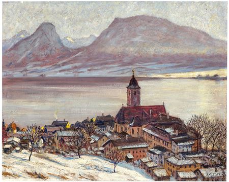 A view of St. Wolfgang in winter