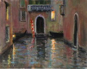 "Venice, Side Canal Night," 2019