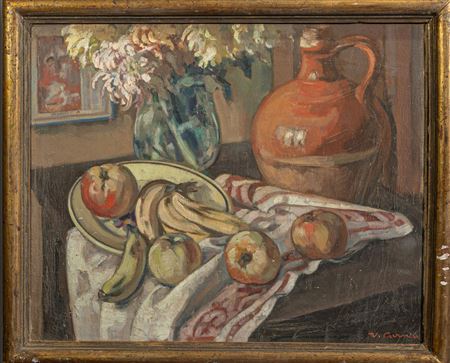 Interior with fruits and flowers