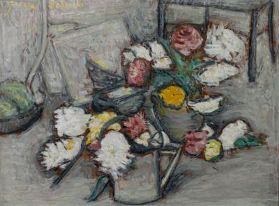 Flowers and watering can