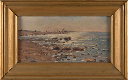 Coastal scene with saltworks.