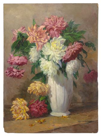 Still life of peonies