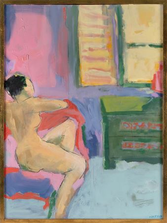 Nude in a bedroom