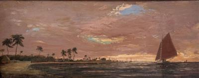 Sailing off a tropical coast