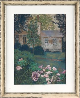 Garden in front of a white house