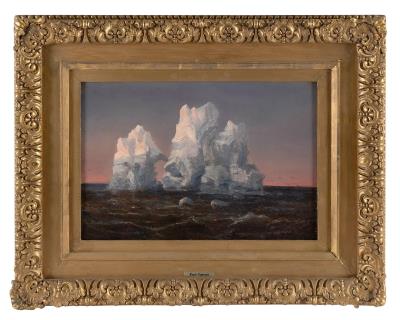 Icebergs at sunrise