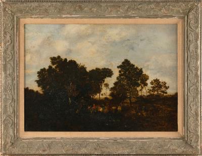 Twilight forest scene